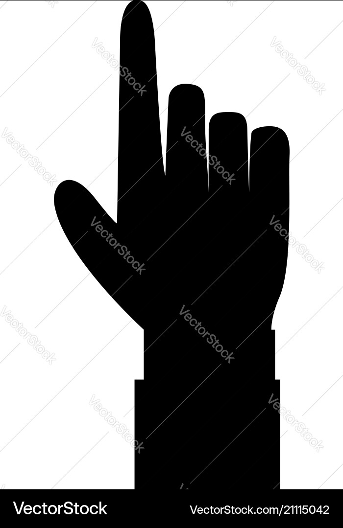Black hand with index finger pointing isolated Black hand with index finger pointing isolated Vector Image
