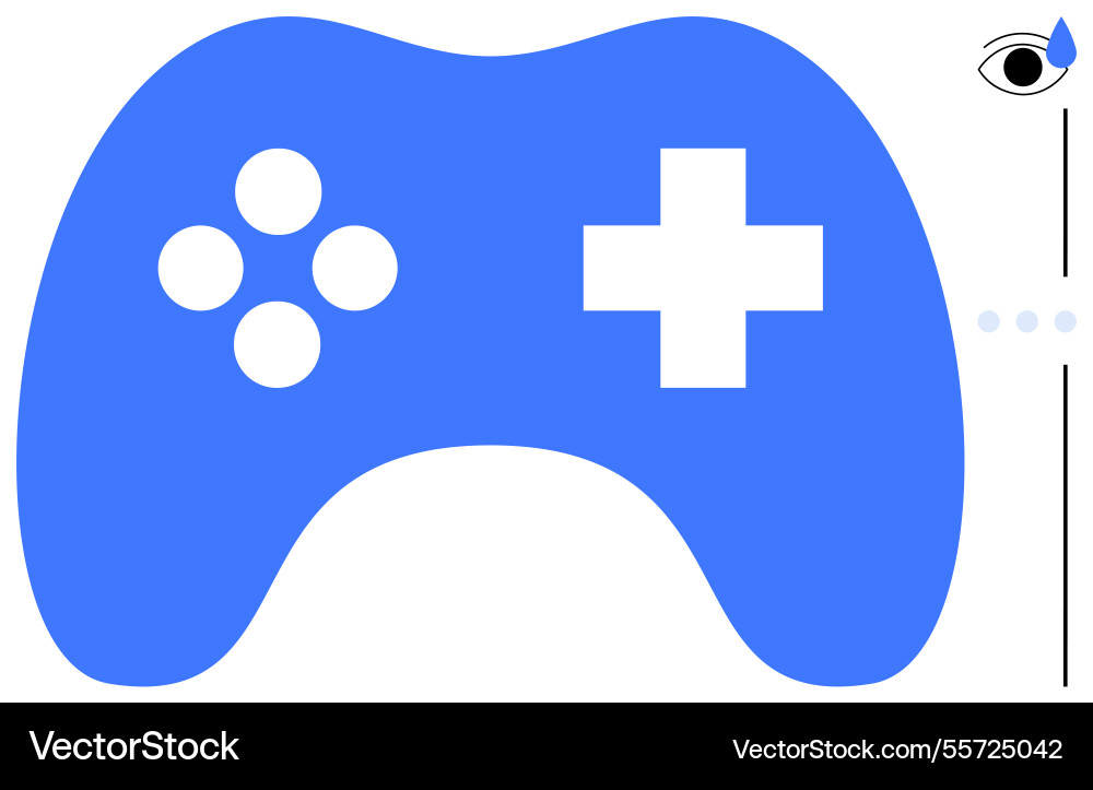 Blue gaming controller with abstract elements Blue gaming controller with abstract elements vector image