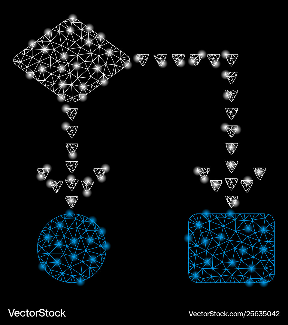 Bright mesh carcass algorithm flowchart mit flare Bright mesh carcass algorithm flowchart mit flare vektorbild