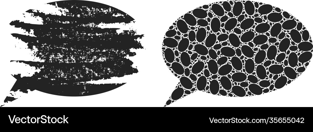 Chat cloud icon recursion mosaic and grunge Vector Image