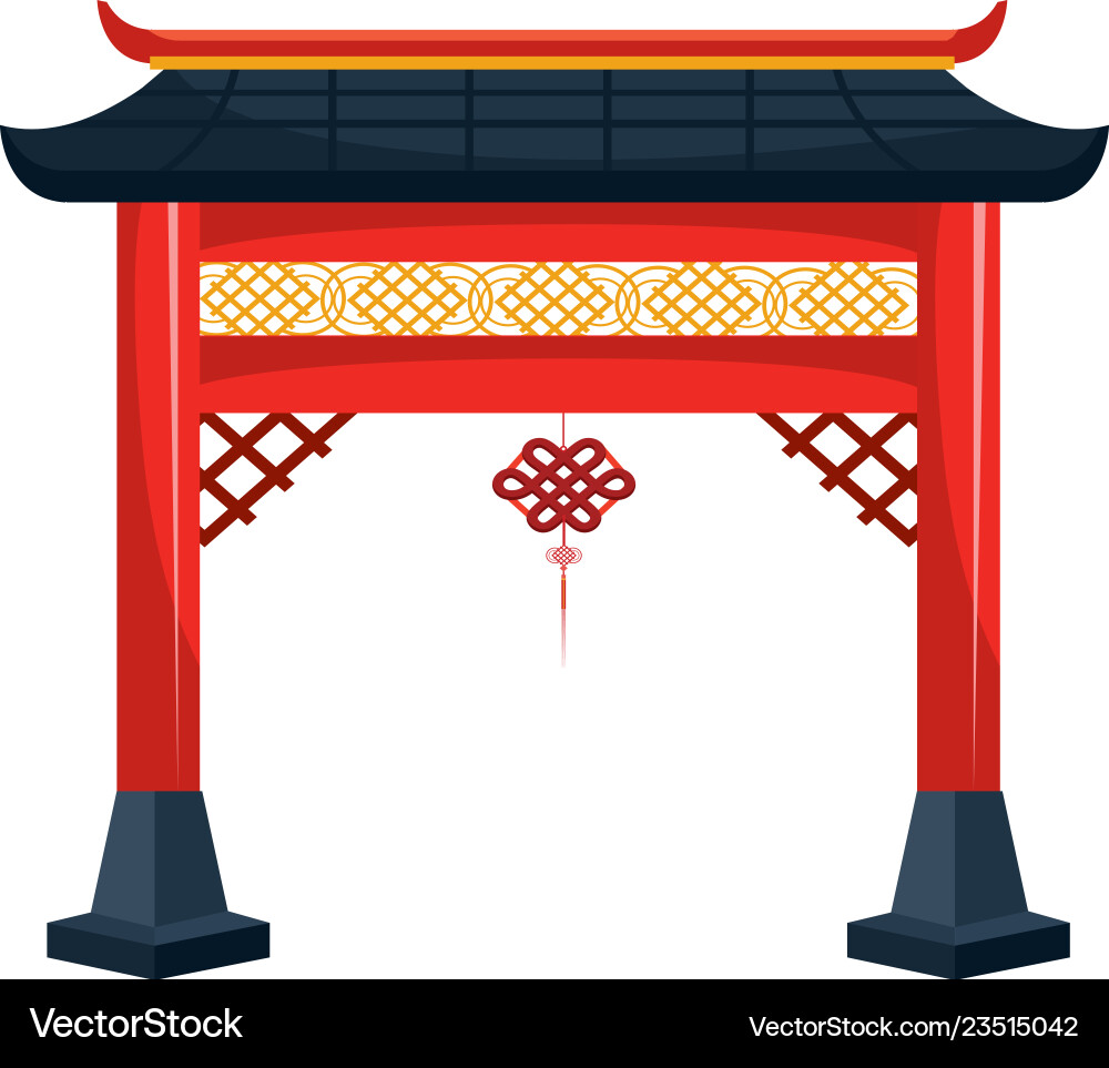 Chinese gate and pendant Royalty Free Vector Image