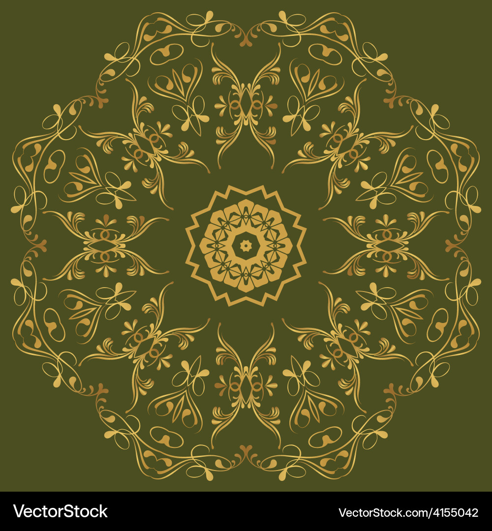 Circular abstract pattern in arabic style set vector image