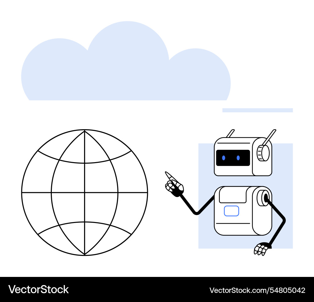Cloud computing integration with ai robot Cloud computing integration with ai robot vector image