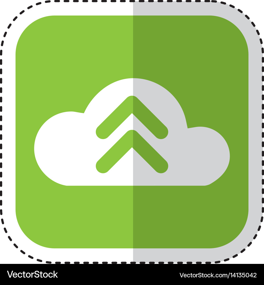 Cloud Computing mit Pfeil-Upload isolierte Icon vektorbild