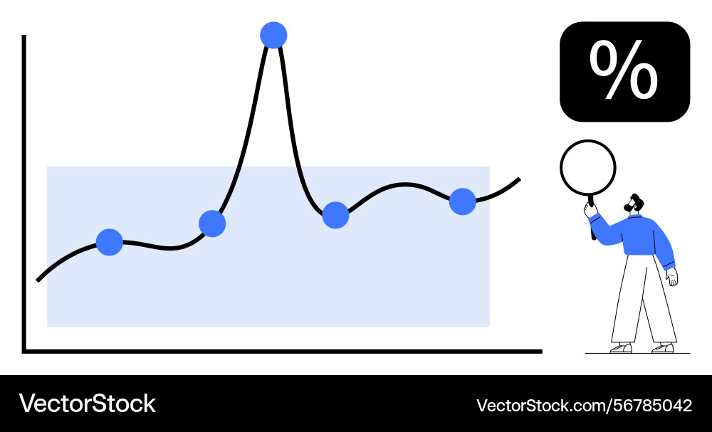 Data analyst interpreting graph trends Data analyst interpreting graph trends vector image