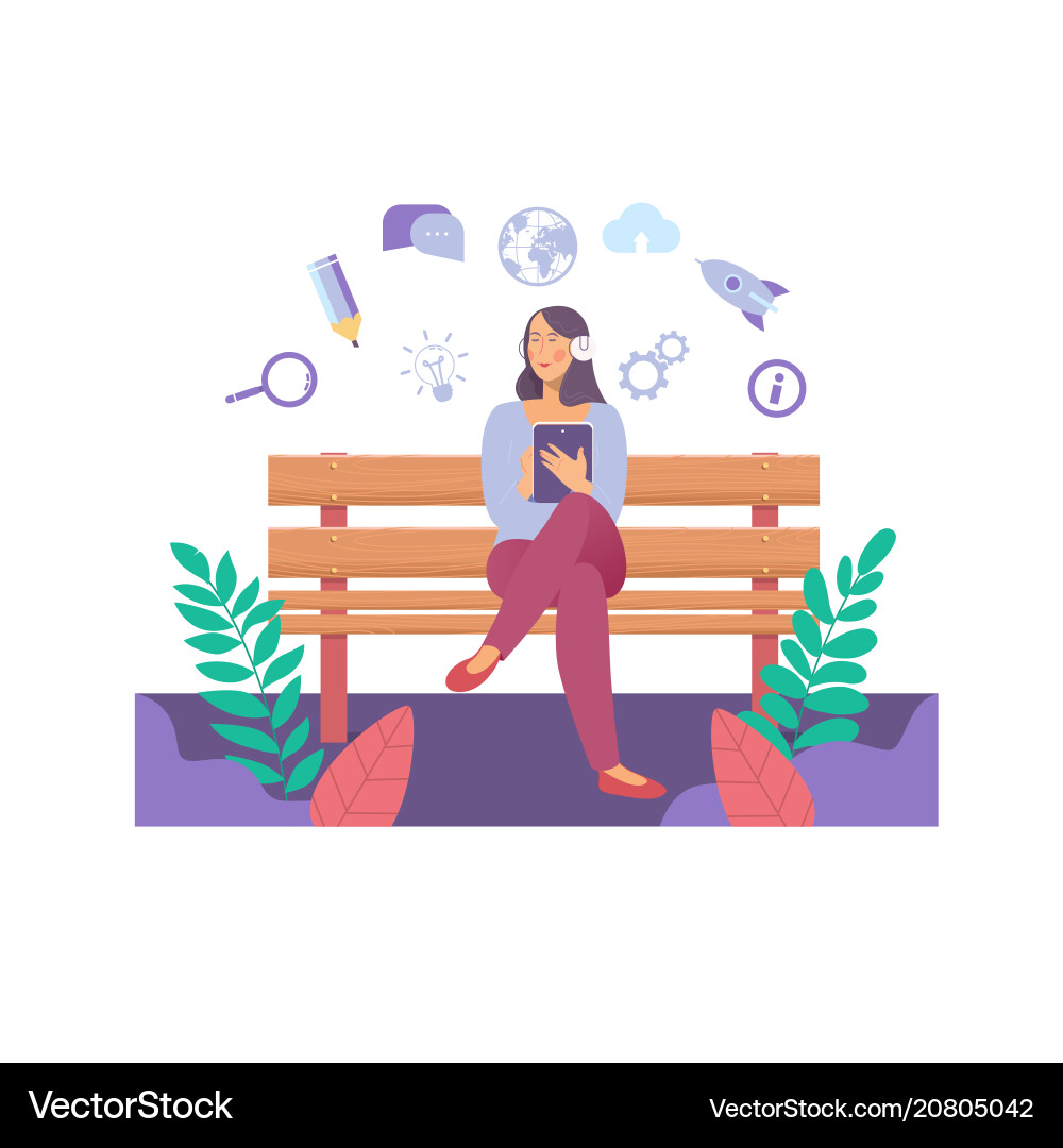 E-Learning and Networking vector image