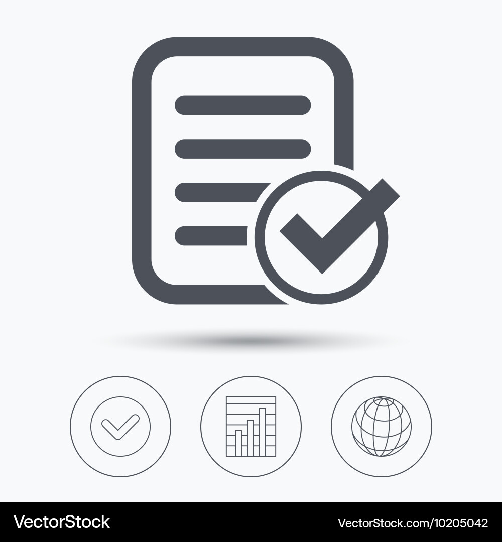 File selected icon document page with check vector image