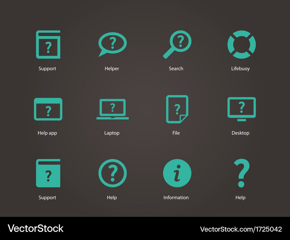 Help and Support Icons vector image