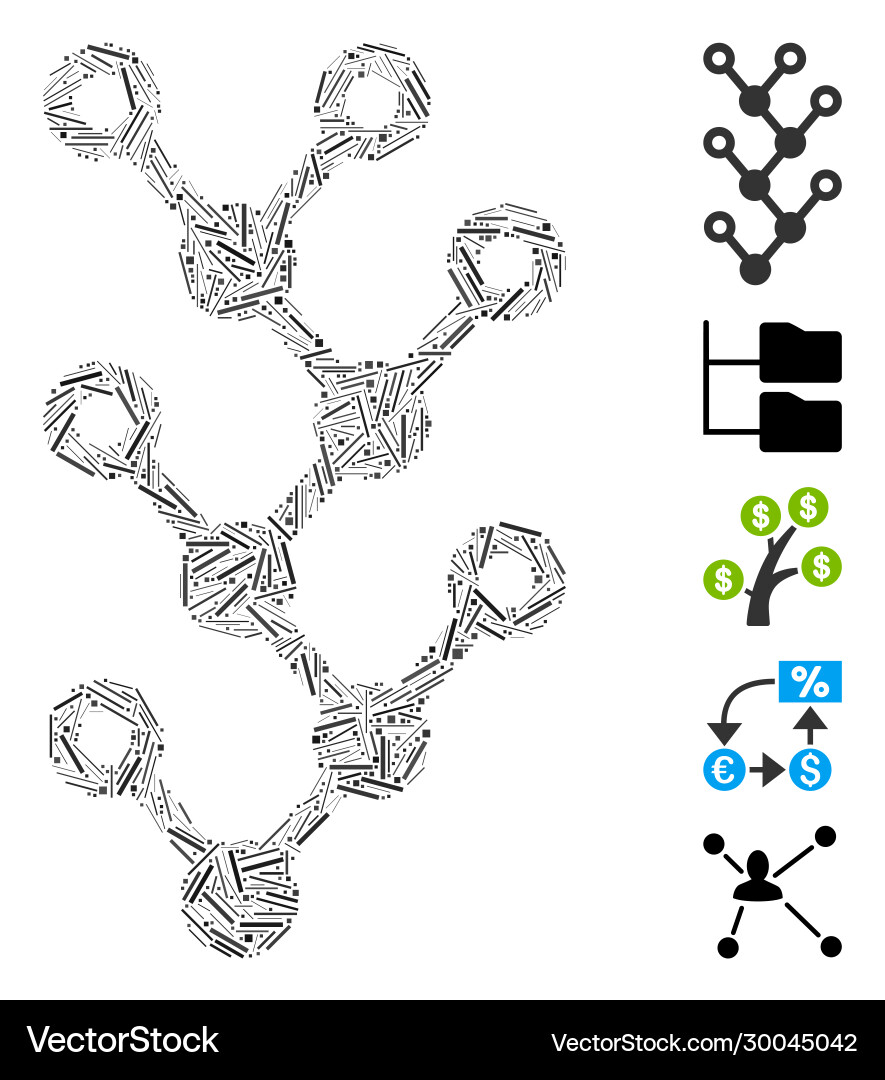 Line mosaic binary tree icon Line mosaic binary tree icon vector image