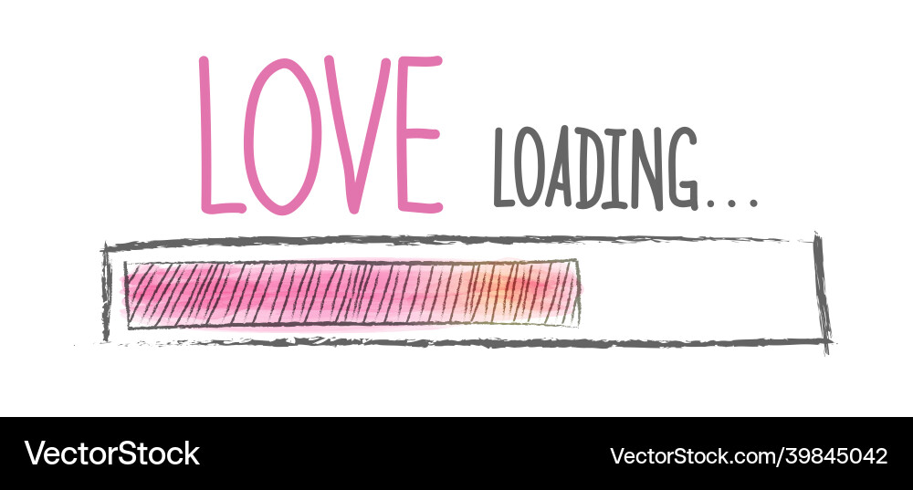 Loading love load progress indicator drawn Loading love load progress indicator drawn vector image