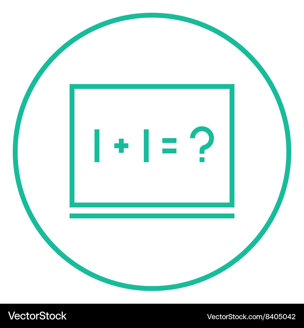 Maths example written on blackboard line icon vector image
