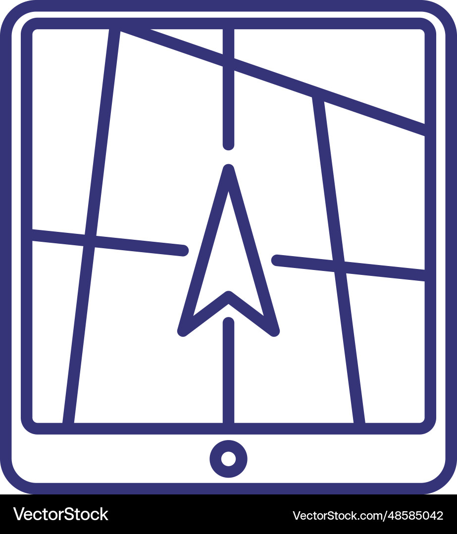 Navigator line icon gadget screen with cursor Navigator line icon gadget screen with cursor vector image