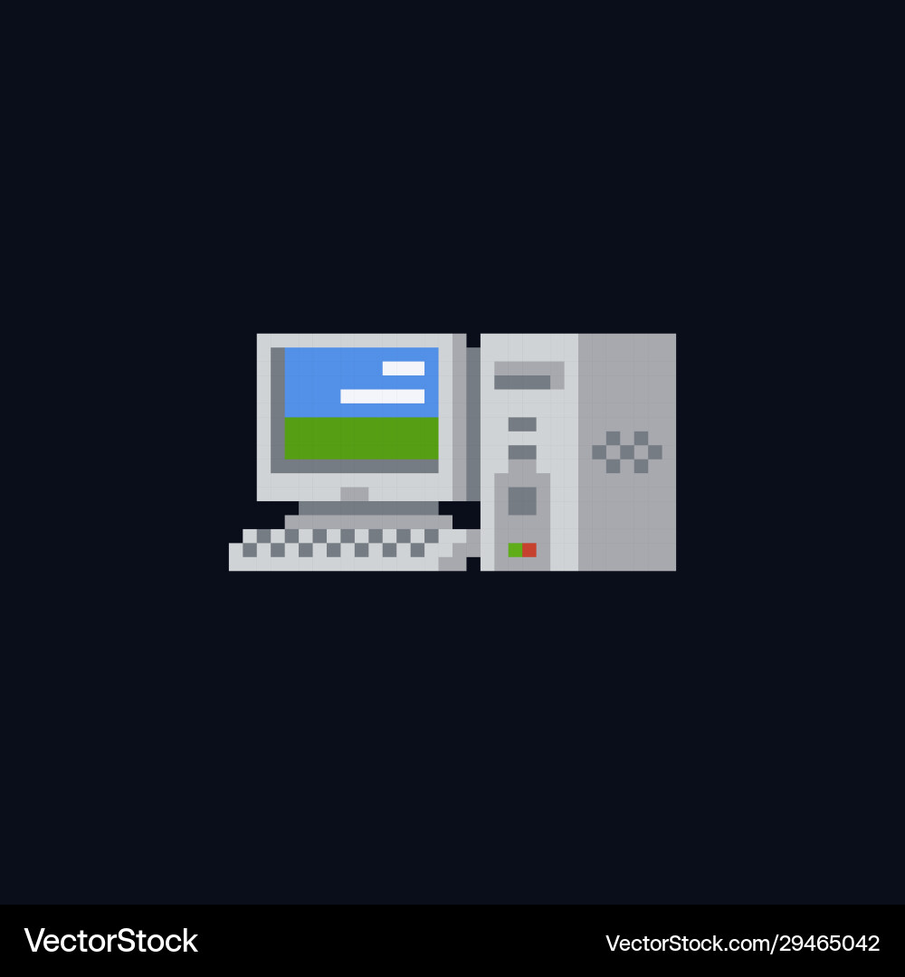 Retro personal computer with colorful background Retro personal computer with colorful background vector image