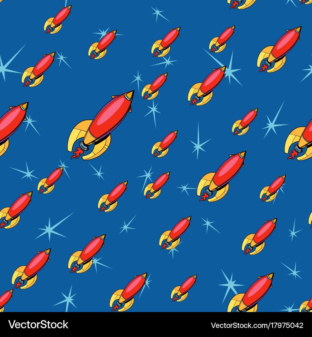 Retro Rocket Pattern vector image