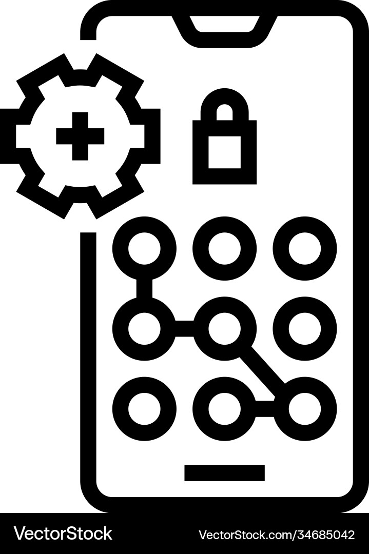 Screen lock password line icon Vector Image