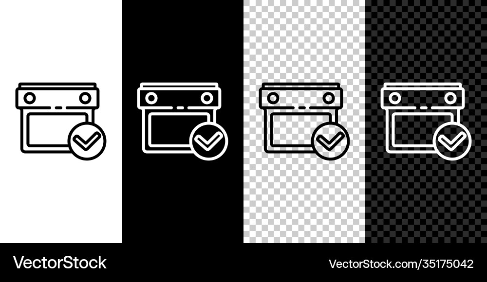 Set line calendar with check mark icon isolated Set line calendar with check mark icon isolated vector image