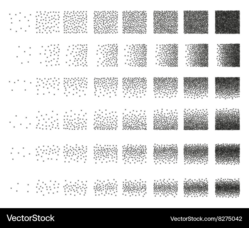 Set of 48 cross stipple pattern for design tile vector image