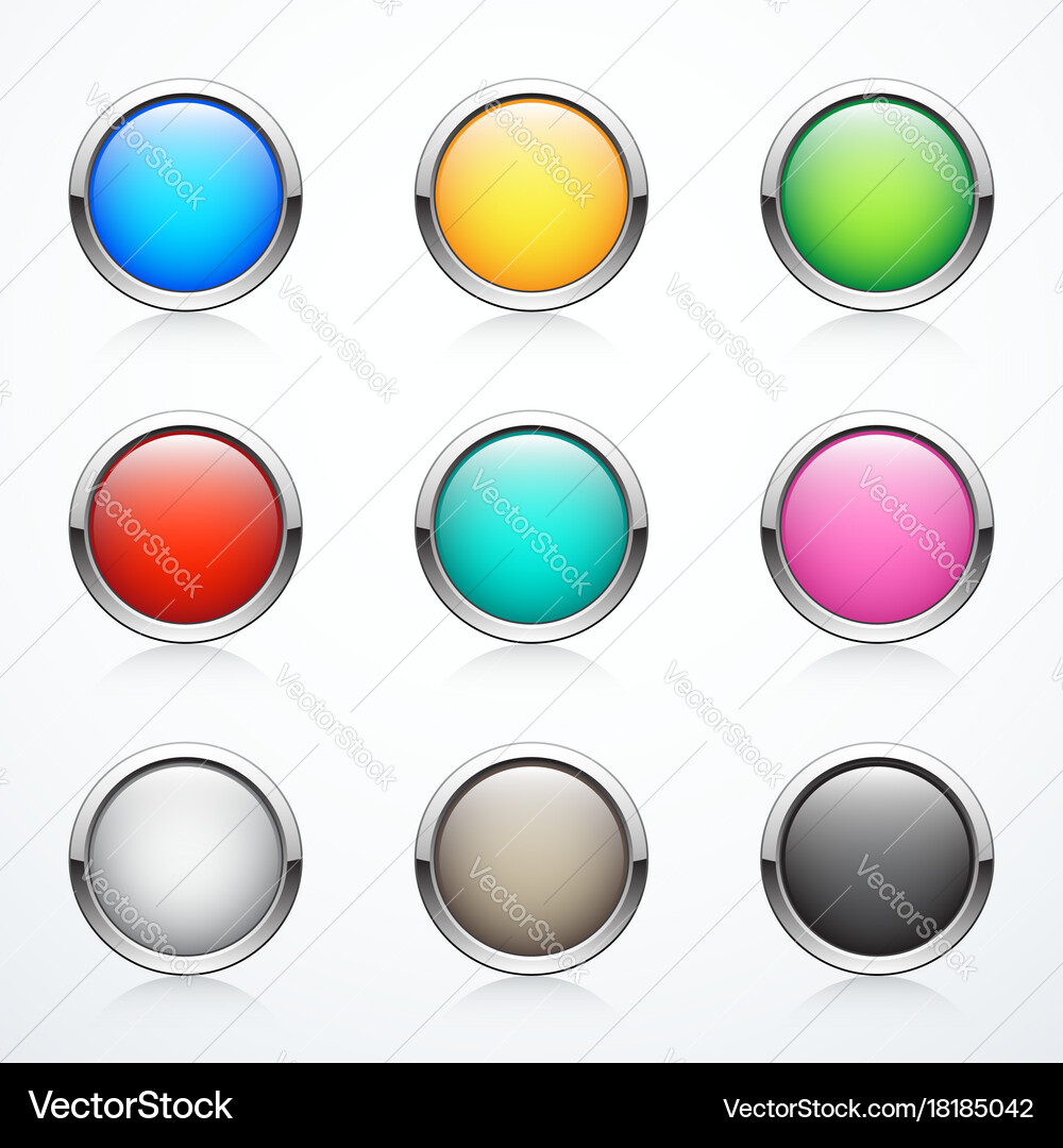Set of round buttons Vector Image