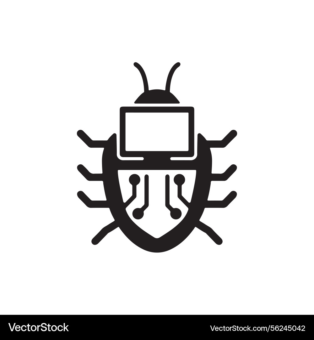 Silhouette of a computer bug Vector Image