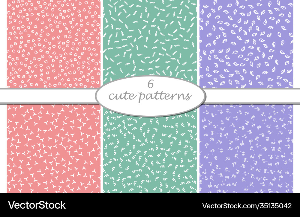 Simple multicolored cute pattern seamless set Simple multicolored cute pattern seamless set vector image