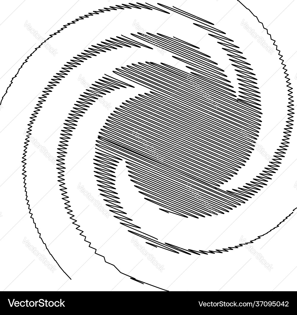 Spiral swirl twirl design element with sketchy vector image