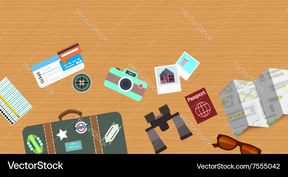 Travelling objects background vector image