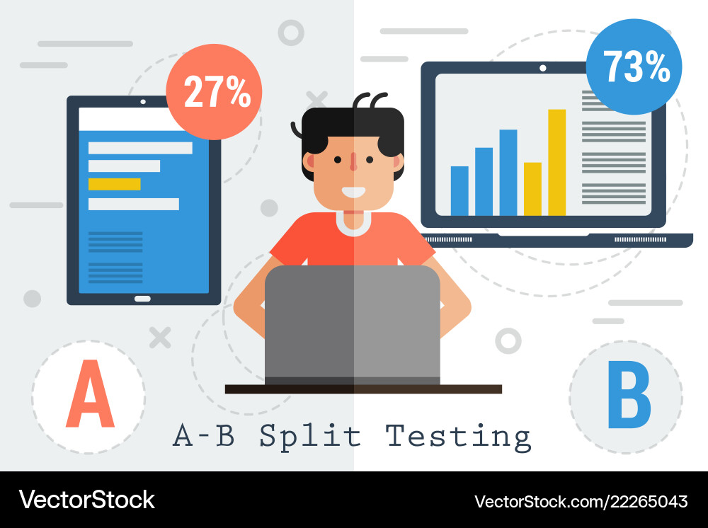 A/B Testing Comparison - Tablet & Computer vector image