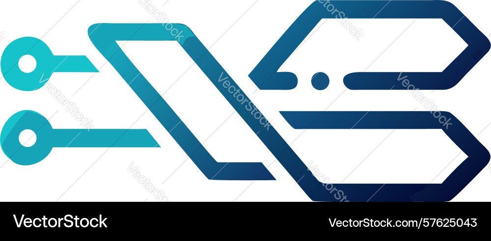 Abstract digital connection icon intertwined tech vector image