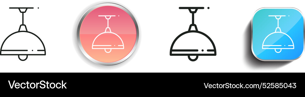 Ceiling light icon thin linear regular and button vector image