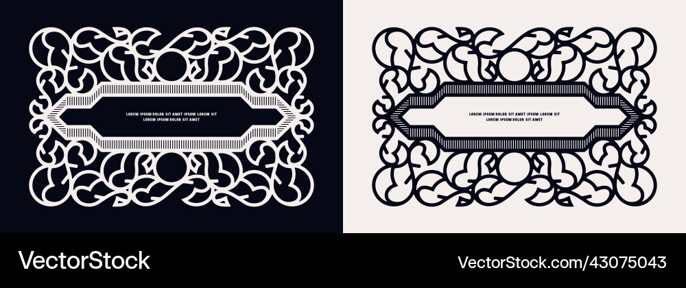 Decorative frame in thin line style Decorative frame in thin line style vector image