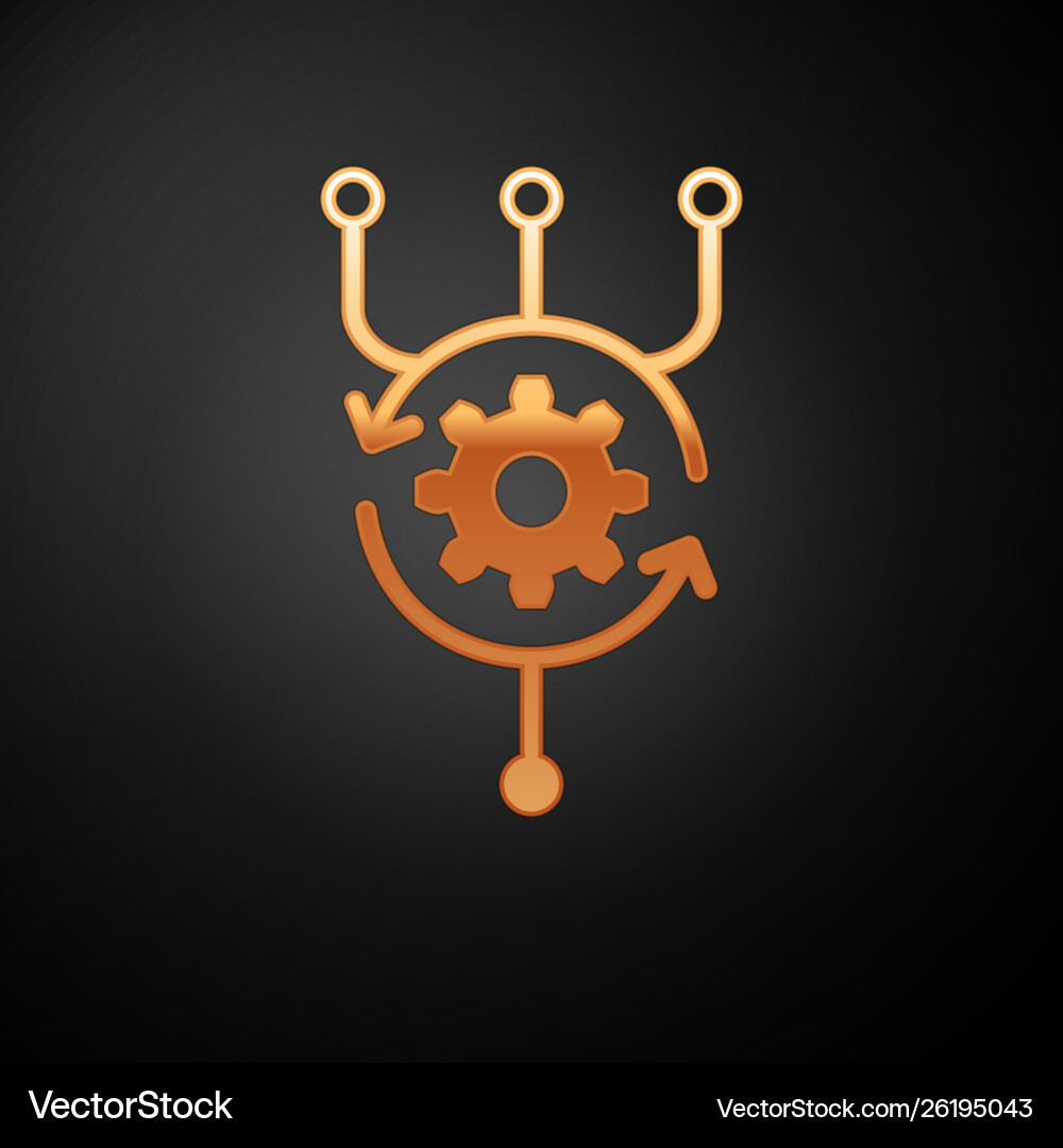 Gold algorithm icon isolated on black background Gold algorithm icon isolated on black background vector image