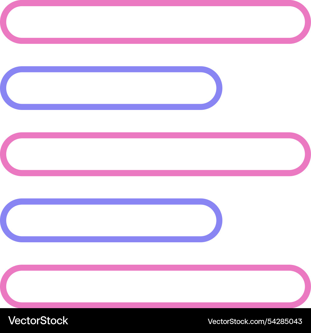 Horizontal left align line two colour icon Vector Image