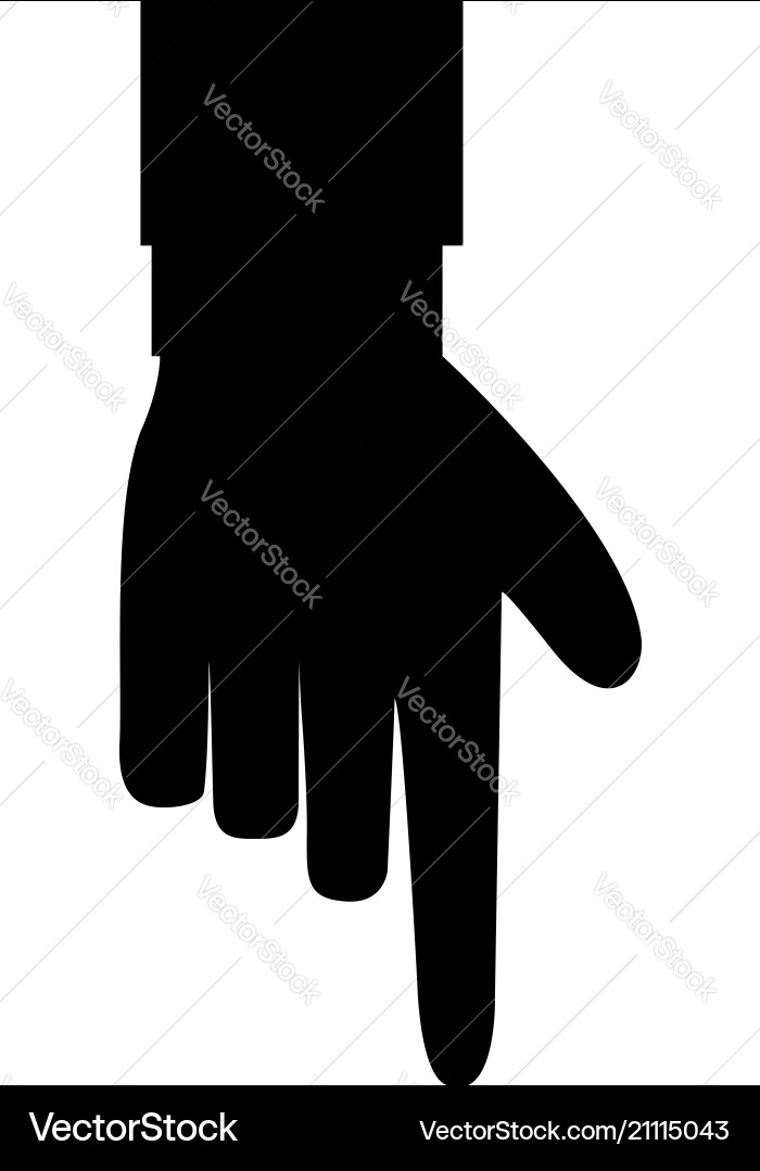 Index finger pointing down isolated on white Index finger pointing down isolated on white vector image