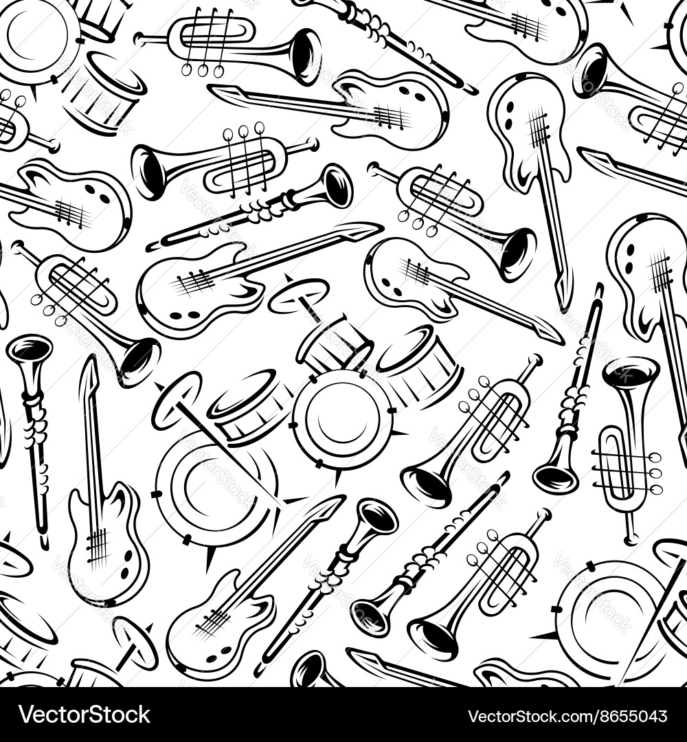 Jazz Instruments Pattern vector image