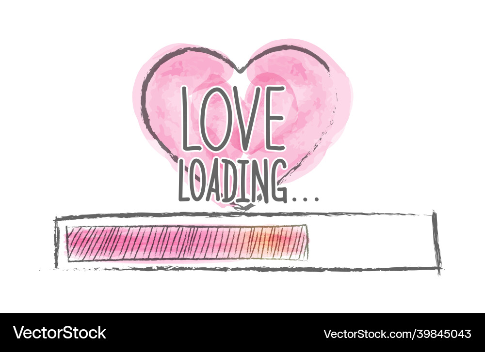 Loading love load progress indicator drawn Loading love load progress indicator drawn vector image