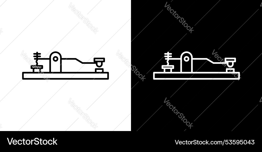 Morse code thin line icon set Morse code thin line icon set vector image