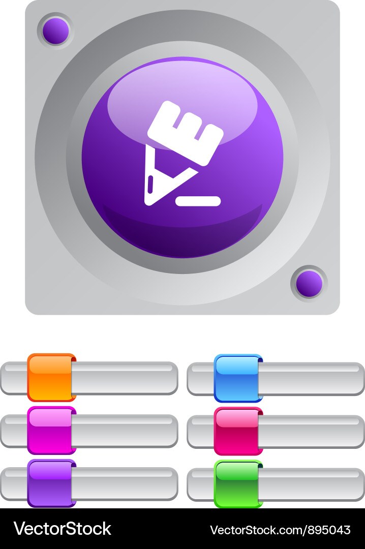 Pencil color round button Vector Image