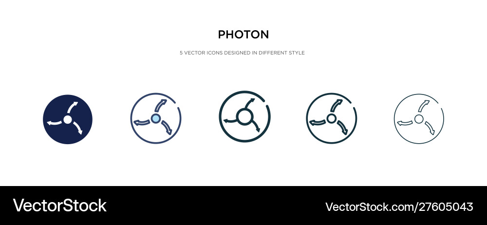 Photon icon in different style two colored Photon icon in different style two colored vector image