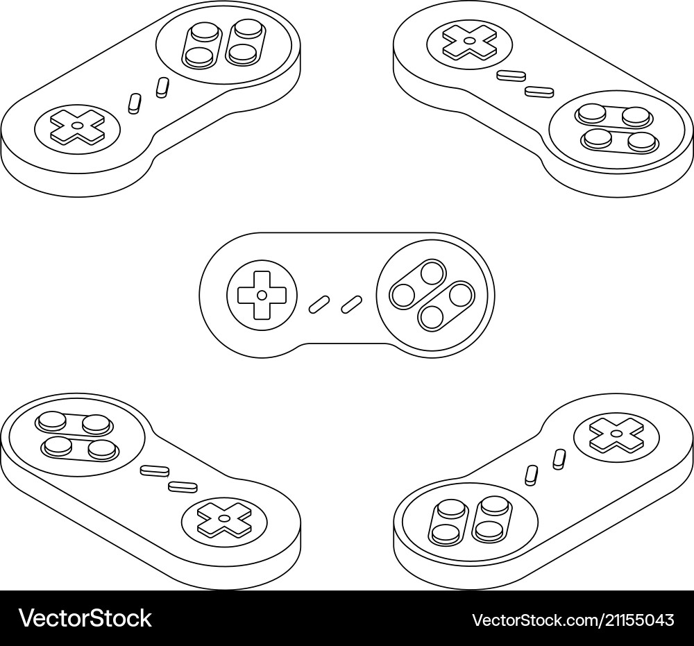 Retro console gamepad in isometric view vector image