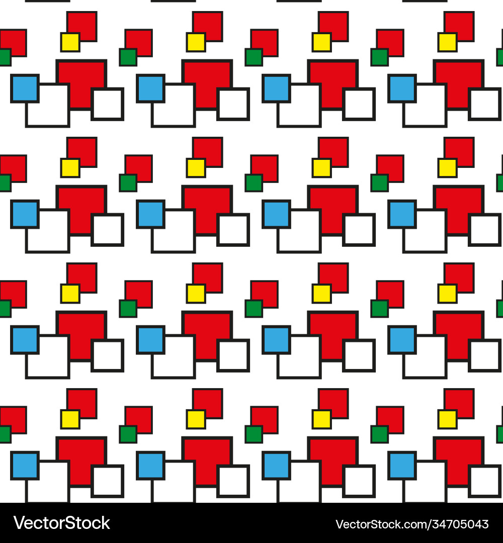 Seamless pattern with colorful squares on white Vector Image