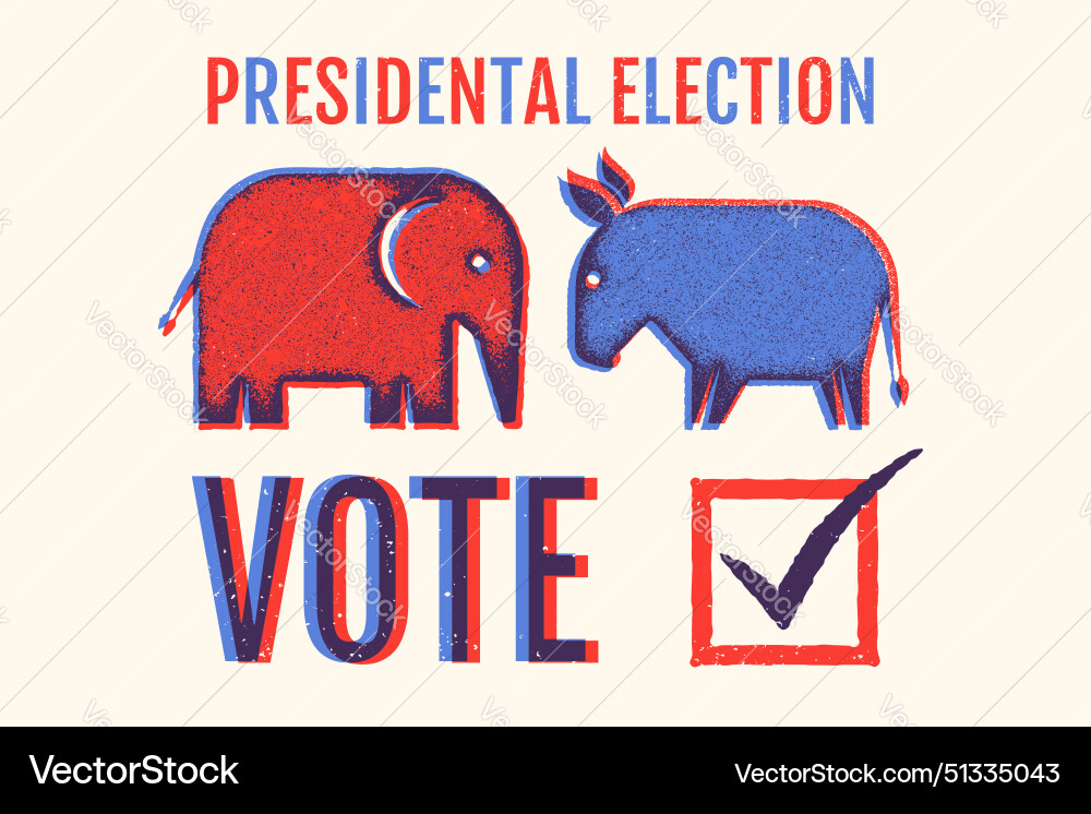 Vintage banner for 2024 presidential election Vintage banner for 2024 presidential election vector image