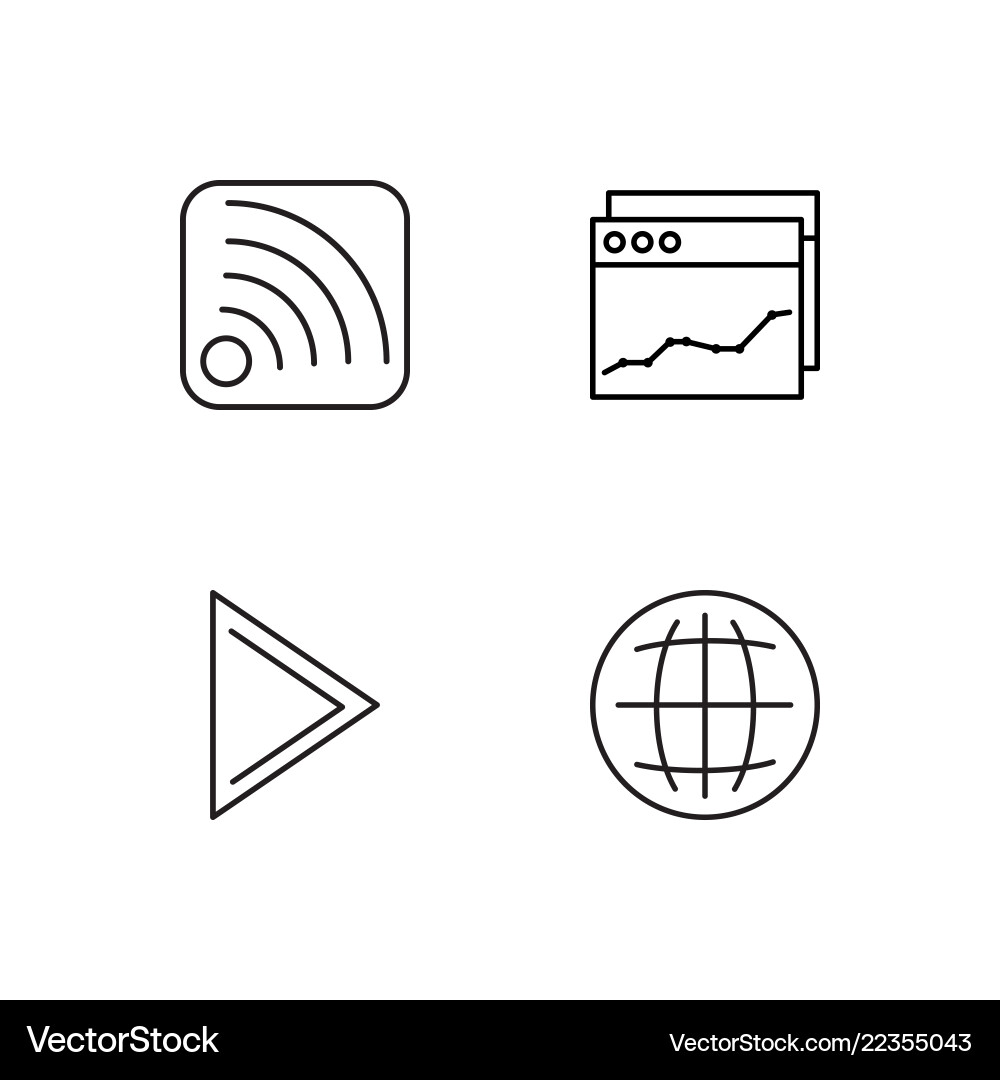 Web simple outlined icons set Web simple outlined icons set vector image