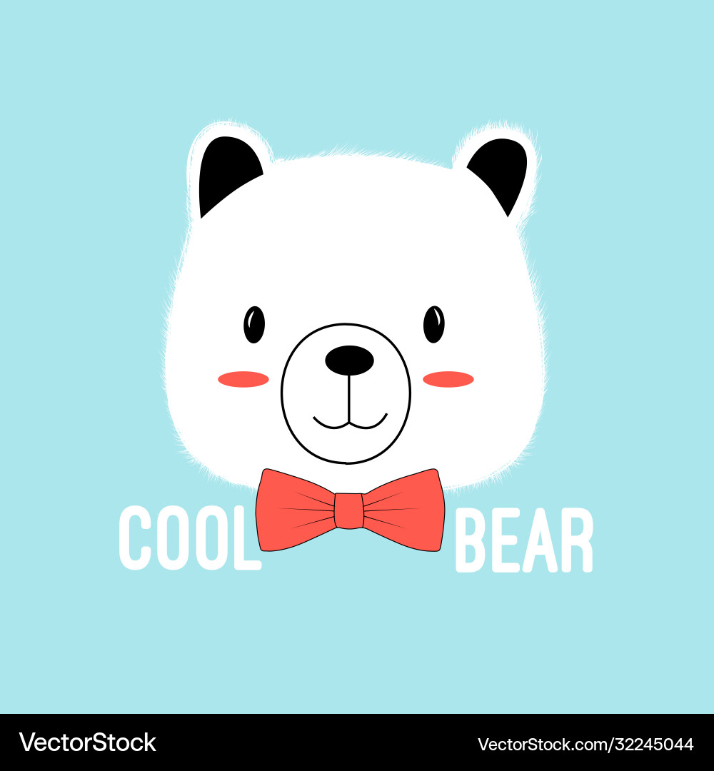 Bear print design with slogan Vector Image