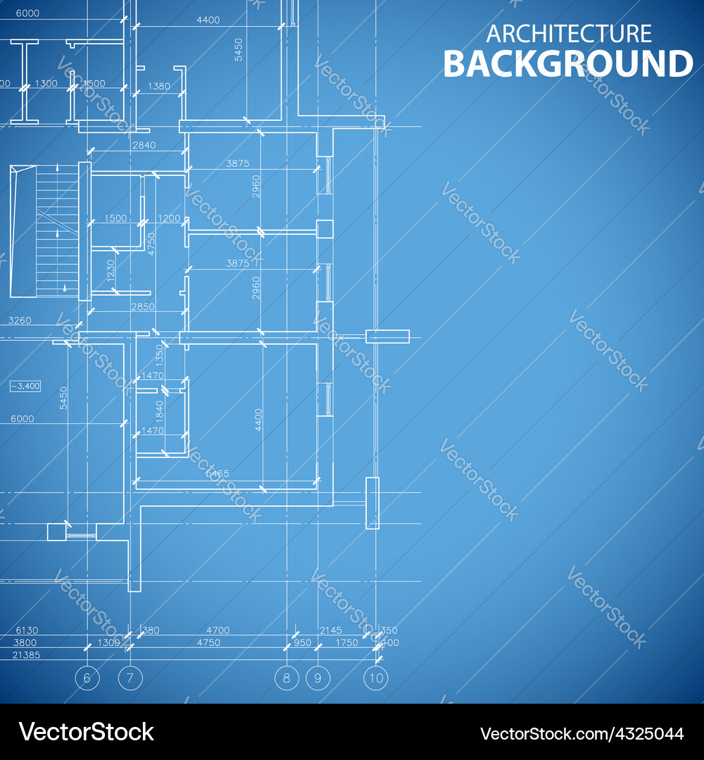 Blueprint building model vector image