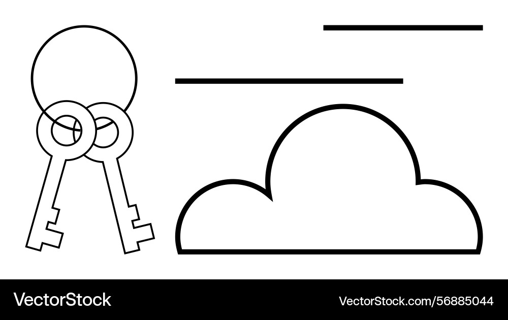 Cloud security concept with keys and outline Cloud security concept with keys and outline vector image