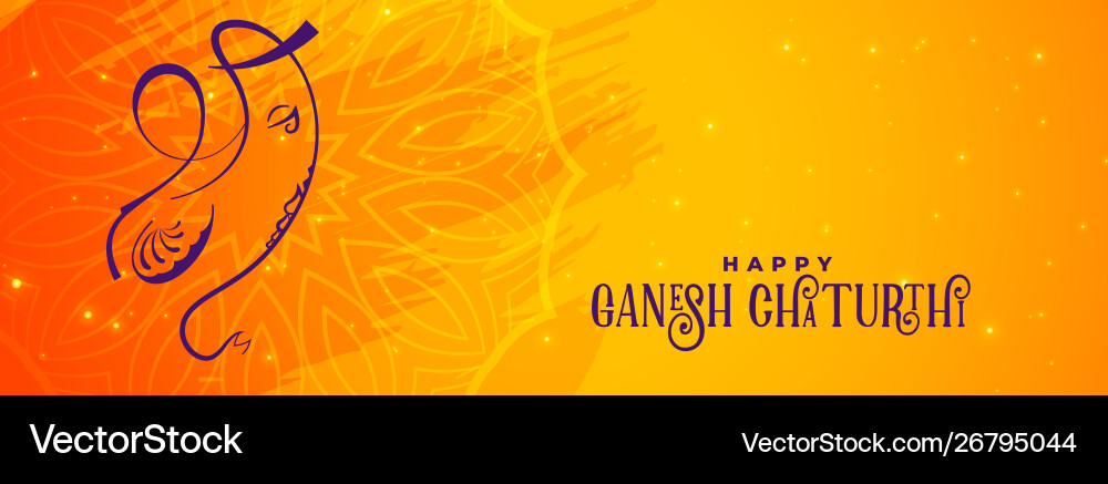 Colorful Ganesh Chaturthi Banner Vector Image