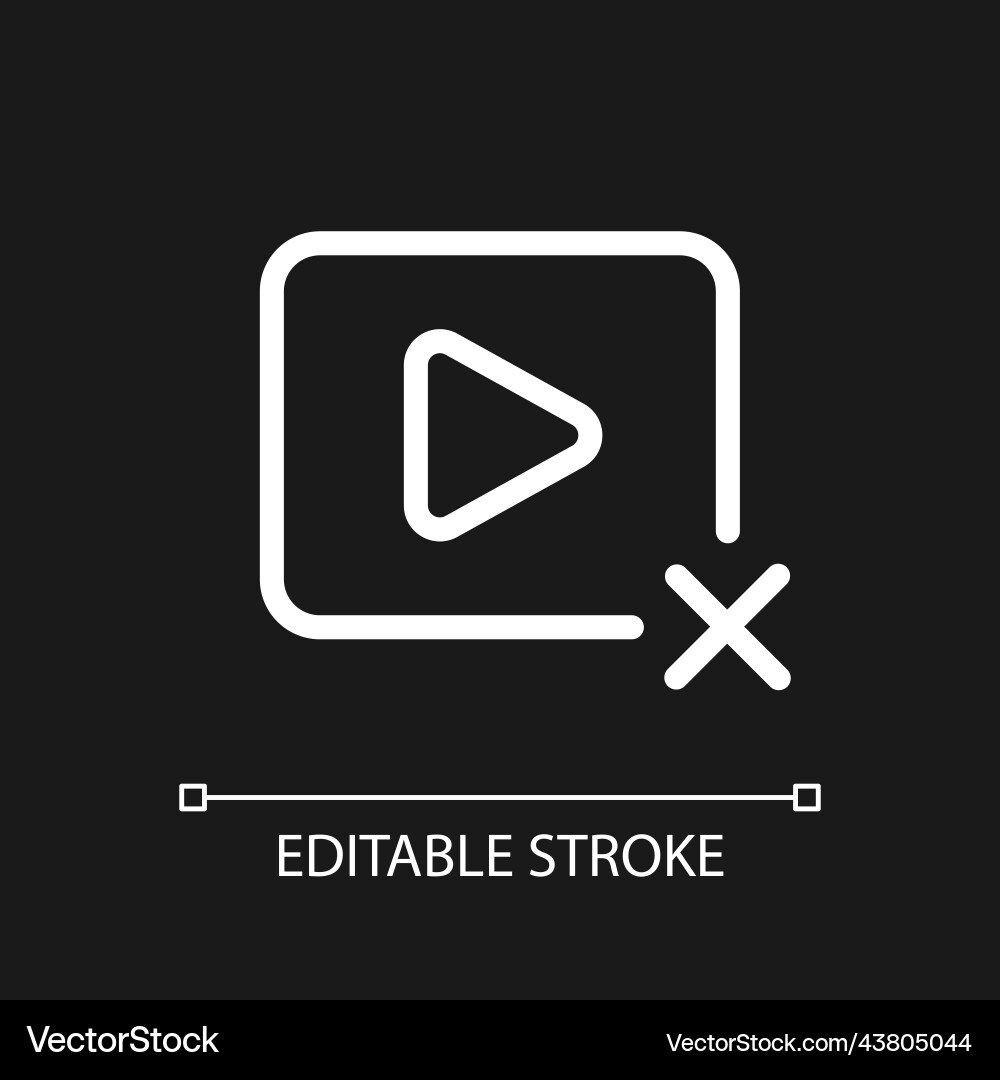 Delete video pixel perfect white linear ui icon Delete video pixel perfect white linear ui icon vector image