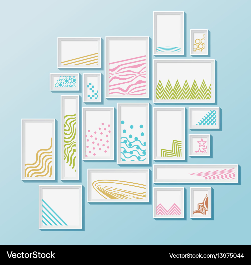 Different pictire frames with simple colorful Vector Image