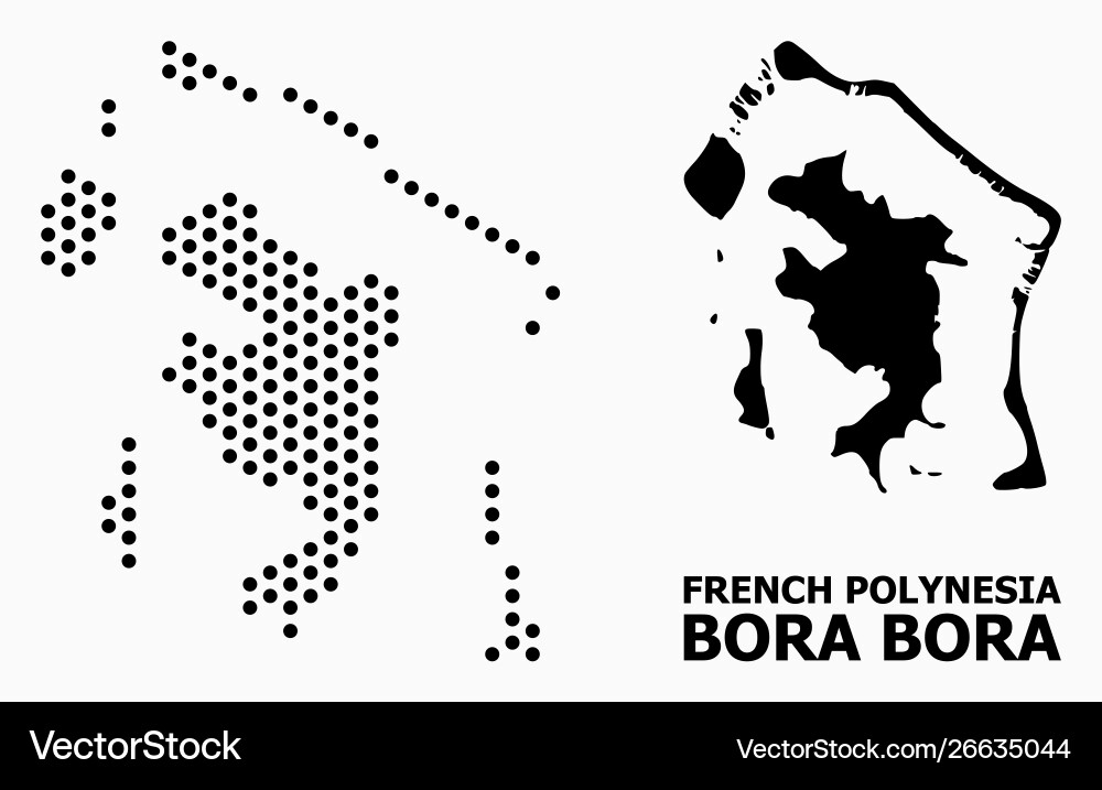 Dot pattern map bora-bora Dot pattern map bora-bora Vector Image