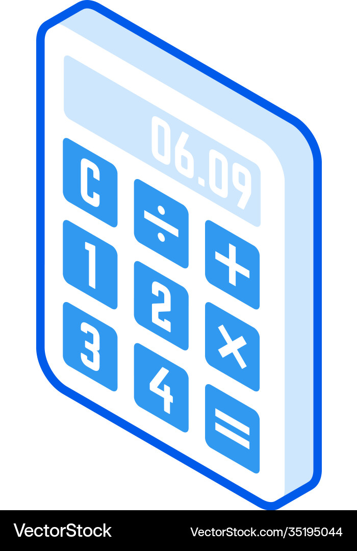 Electronic calculator isometric icon educational Vector Image